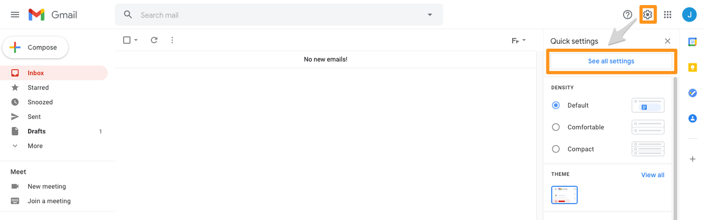 Access Gmail Settings
