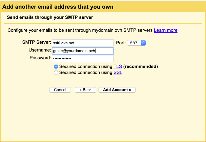 Finalize and Add Account